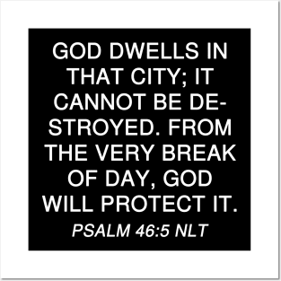 Psalm 46:5 Bible Verse NLT Scripture Posters and Art